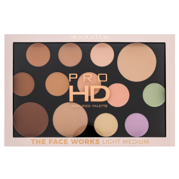 Makeup Revolution Pro HD Amplified Palette multifunctioneel palet The Face Works Light Medium 15 g