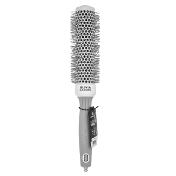 Olivia Garden Expert Blowout Speed Round Brush Wavy Bristles White & Grey 35 mm kartáč na vlasy