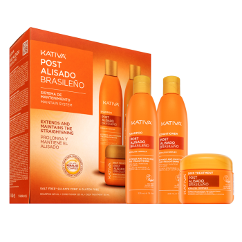Kativa Post Brazilian Straightening Kit sada po narovnání vlasů keratinem 2 x 225 ml + 150 ml