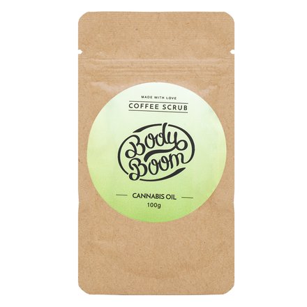 BodyBoom Coffee Scrub Cannabis Oil Peeling für alle Hauttypen 100 g
