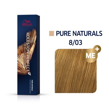 Wella Professionals Koleston Perfect Me+ Pure Naturals profesionálna permanentná farba na vlasy 8/03 60 ml