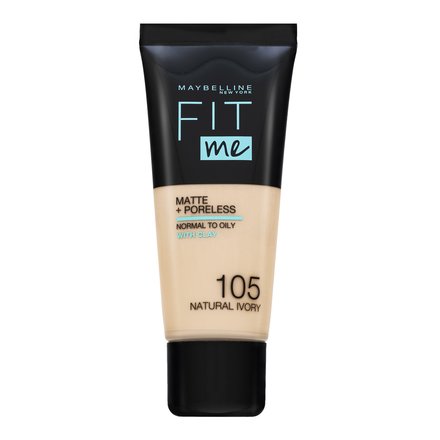 Maybelline Fit Me! Foundation Matte + Poreless 105 Natural Ivory maquillaje líquido con efecto mate 30 ml