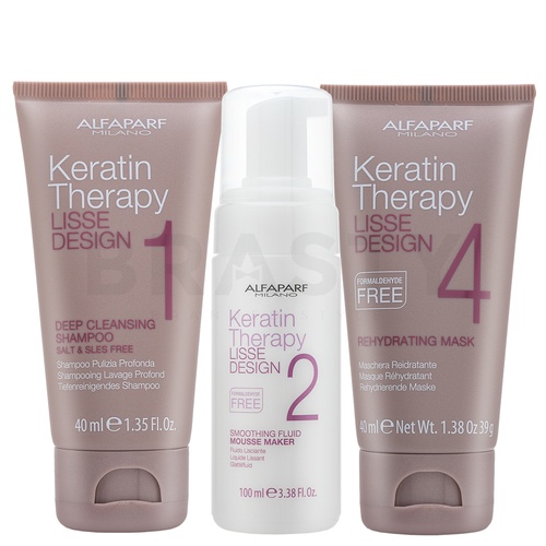 Alfaparf Milano Lisse Design Keratin Therapy set pentru păr indisciplinat 40 ml + 100 ml + 40 ml