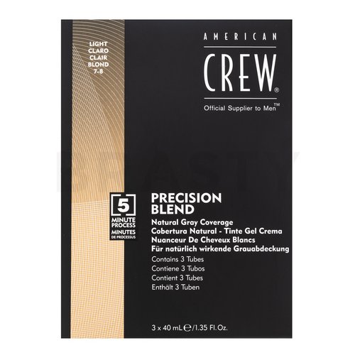 American Crew Precision Blend Natural Gray Coverage боя за коса за мъже Light Blond 7-8 3 x 40 ml