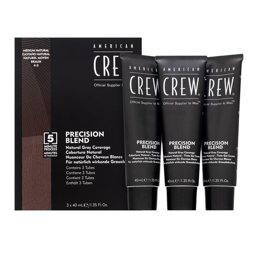 American Crew Precision Blend Natural Gray Coverage Color de pelo Para hombres Medium Natural 4-5 3 x 40 ml
