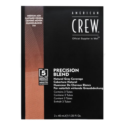 American Crew Precision Blend Natural Gray Coverage tinta per capelli per uomini Medium Ash 5-6 3 x 40 ml