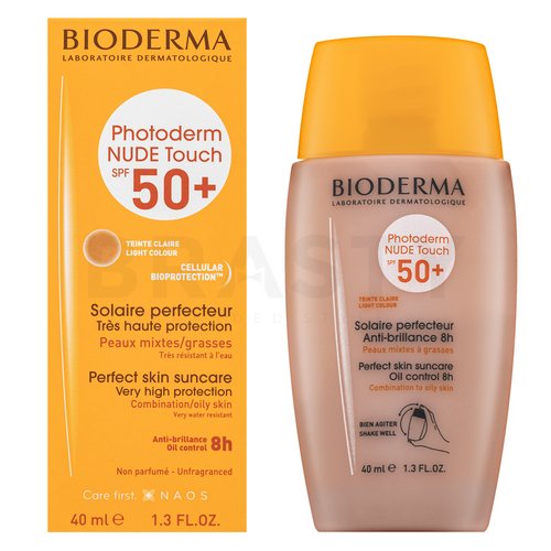 Bioderma Photoderm Nude Touch Perfect Skin SPF 50+ Light Colour loțiune de protecție solară pentru piele sensibilă 40 ml