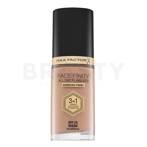 Max Factor Facefinity All Day Flawless 3in1 Primer Concealer Foundation SPF20 80 fond de ten lichid 3in1 30 ml