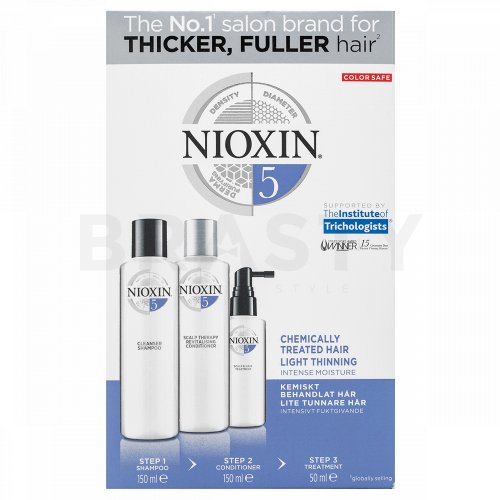 Nioxin System 5 Trial Kit sada pro chemicky ošetřené vlasy 150 ml + 150 ml + 50 ml