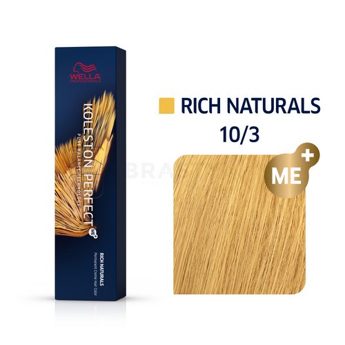 Wella Professionals Koleston Perfect Me+ Rich Naturals profesionální permanentní barva na vlasy 10/3 60 ml