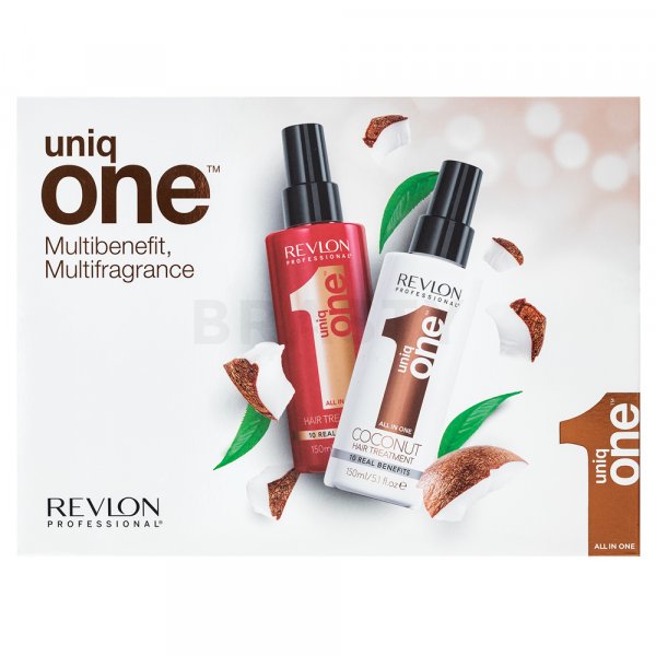 Revlon Professional Uniq One All In One Classic + Coconut All-in-One Multi-Benefit Treatment bezoplachová starostlivosť pre všetky typy vlasov 150 ml + 150 ml