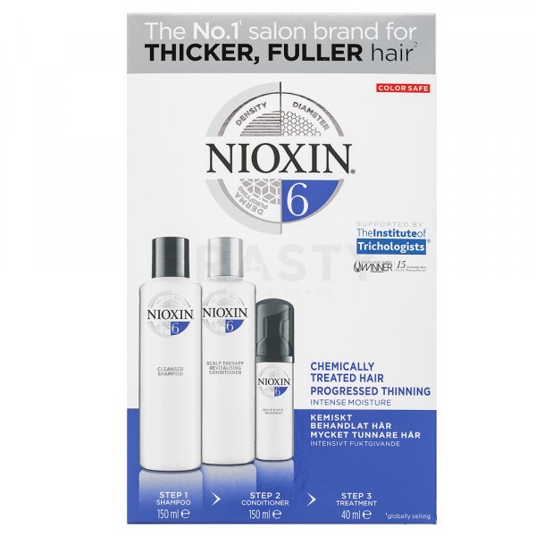 Nioxin System 6 Trial Kit készlet kémiailag kezelt hajra 150 ml + 150 ml + 40 ml