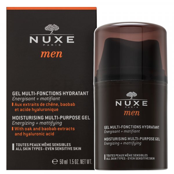 Nuxe Men Moisturizing Multi-Purpose Gel pleťový gel s hydratačním účinkem 50 ml DAMAGE BOX