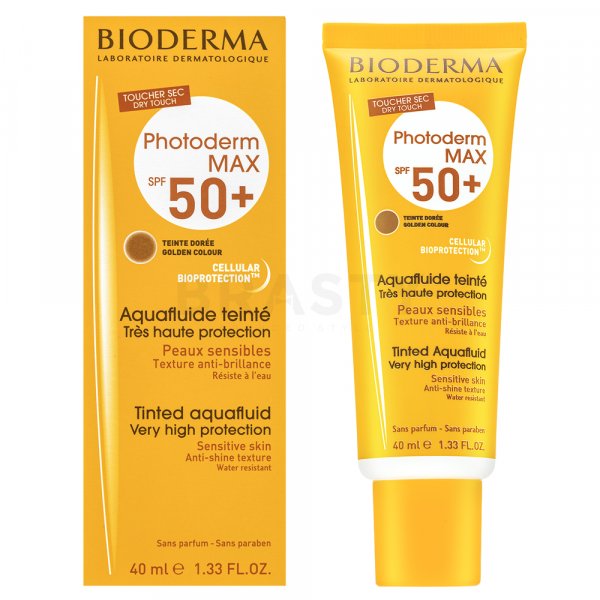 Bioderma Photoderm MAX Aquafluid Golden Colour SPF 50+ cremă de protecție solară pentru uniformizarea culorii tenului 40 ml