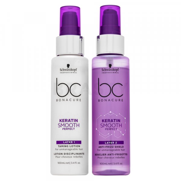 Schwarzkopf Professional BC Bonacure Keratin Smooth Perfect Duo Layering Leave-in hair treatment for unruly hair 100 ml +100 ml