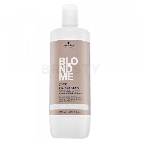Schwarzkopf Professional BlondMe Tone Enhancing Bonding Shampoo Cool Blondes Champú fortificante Para revivir los tonos rubios fríos 1000 ml
