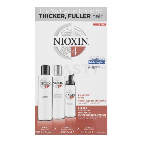 Nioxin System 4 Loyalty Kit zestaw przeciw wypadaniu włosów farbowanych 300 ml + 300 ml + 100 ml
