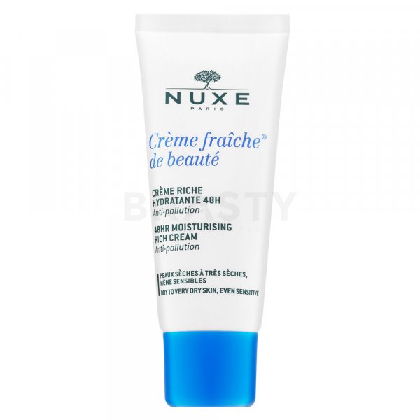 Nuxe Creme Fraiche de Beauté 48HR Moisturising Rich Cream Loțiune calmantă pentru piele uscată și sensibilă 30 ml