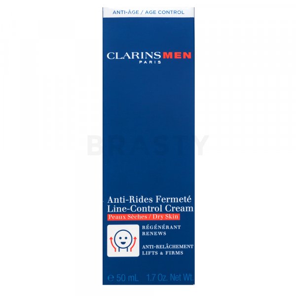 Clarins Men Line-Control Cream Dry Skin лифтинг крем за подсилване за мъже 50 ml