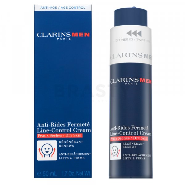 Clarins Men Line-Control Cream Dry Skin crema de fortalecimiento efecto lifting Para hombres 50 ml
