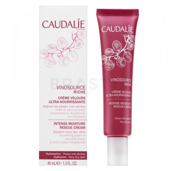 Caudalie Vinosource Intense Moisture Rescue Cream intenzív hidratáló szérum száraz arcbőrre 40 ml