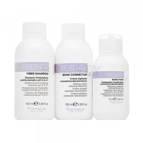 Fanola Fiber Fix Professional Intro Kit set for chemically treated hair 70 ml + 100 ml + 100 ml