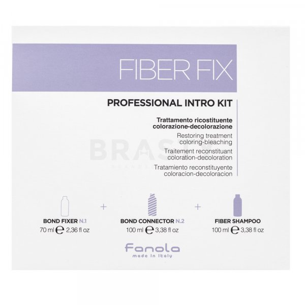 Fanola Fiber Fix Professional Intro Kit zestaw do włosów poddanych obróbce chemicznej 70 ml + 100 ml + 100 ml