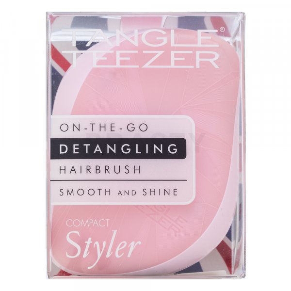 Tangle Teezer Compact Styler szczotka do włosów dla łatwiejszego rozszczesywania Smashed Holo Pink