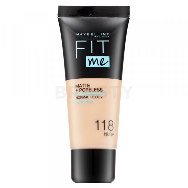 Maybelline Fit Me! Foundation Matte + Poreless 118 Nude vloeibare make-up met matterend effect 30 ml