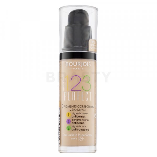 Bourjois 123 Perfect Foundation fond de ten lichid împotriva imperfecțiunilor pielii 51 Light Vanilla 30 ml