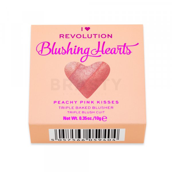 I Heart Revolution Blushing Hearts Peachy Pink Kisses Blusher púdrová lícenka 10 g
