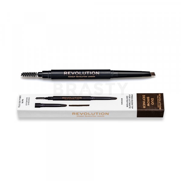 Makeup Revolution Duo Brow Definer 02 Light Brown tužka na obočí 2v1