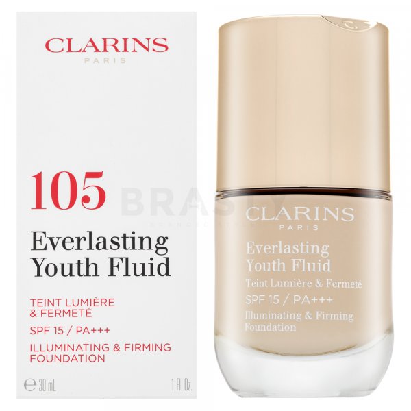 Clarins Everlasting Youth Fluid dlouhotrvající make-up proti stárnutí pleti 105 Nude 30 ml