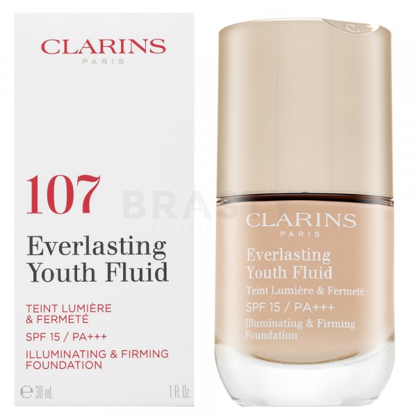 Clarins Everlasting Youth Fluid maquillaje de larga duración antienvejecimiento de la piel 107 Beige 30 ml