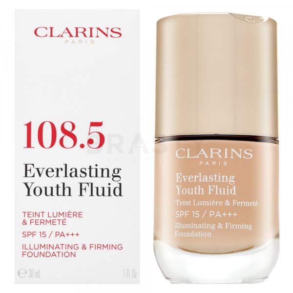 Clarins Everlasting Youth Fluid dlouhotrvající make-up proti stárnutí pleti 108.5 Cashew 30 ml