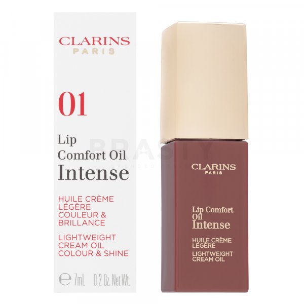 Clarins Lip Comfort Oil Intense блясък за устни с овлажняващо действие 01 Intense Nude 7 ml