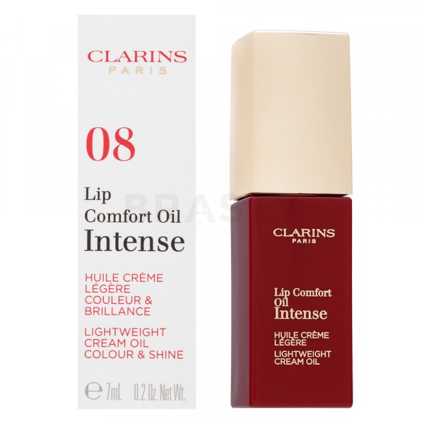 Clarins Lip Comfort Oil Intense lesk na pery s hydratačným účinkom 08 Intense Burgundy 7 ml