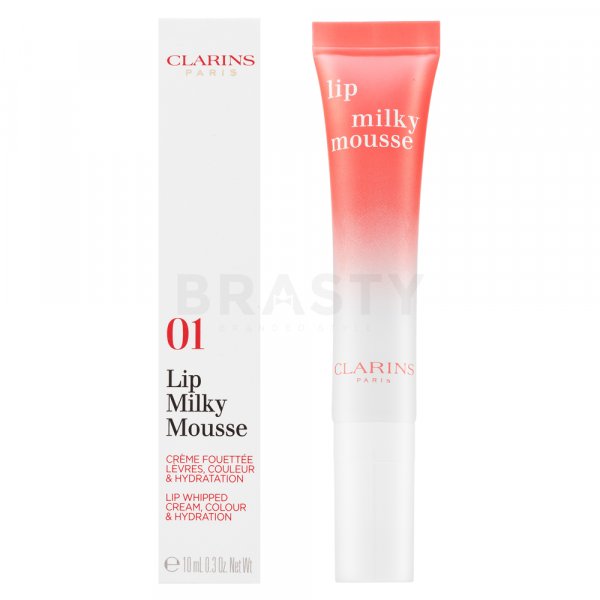 Clarins Lip Milky Mousse výživný balzam na pery s hydratačným účinkom 01 Milky Strawberry 10 ml