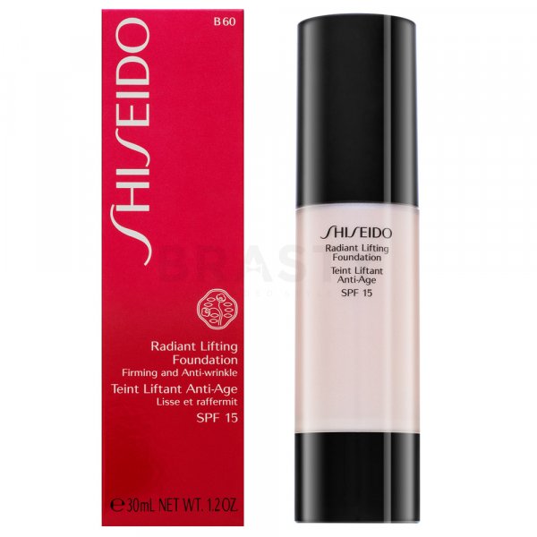 Shiseido Radiant Lifting Foundation B60 Natural Deep Beige Liquid Foundation for unified and lightened skin 30 ml