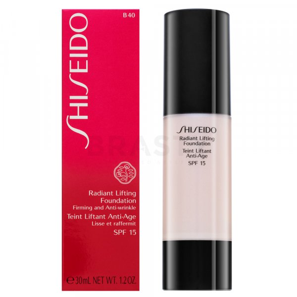 Shiseido Radiant Lifting Foundation B40 Natural Fair Beige Liquid Foundation for unified and lightened skin 30 ml