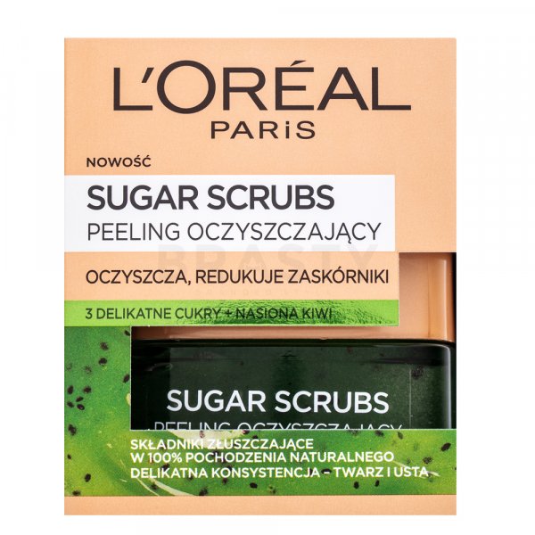 L´Oréal Paris Sugar Scrubs Clear Scrub tisztító maszk és hámlasztó az arcbőr hiányosságai ellen 50 ml
