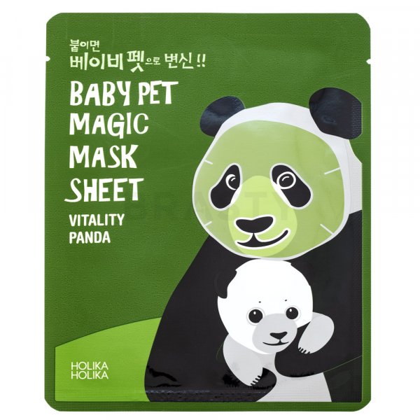 Holika Holika Baby Pet Magic Mask Sheet Vitality - Panda Feuchtigkeitsspendende Tuchmaske für eine einheitliche und aufgehellte Gesichtshaut