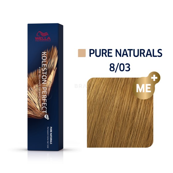 Wella Professionals Koleston Perfect Me+ Pure Naturals vopsea profesională permanentă pentru păr 8/03 60 ml