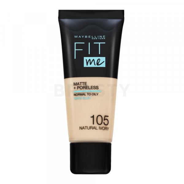 Maybelline Fit Me! Foundation Matte + Poreless 105 Natural Ivory maquillaje líquido con efecto mate 30 ml