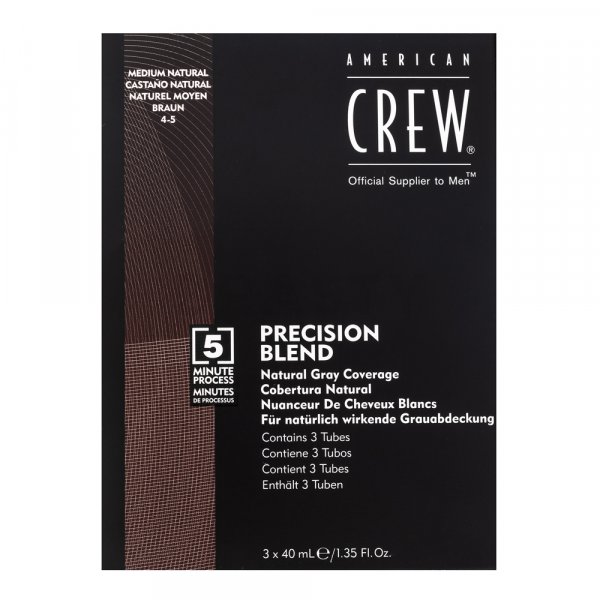 American Crew Precision Blend Natural Gray Coverage farba do włosów dla mężczyzn Medium Natural 4-5 3 x 40 ml