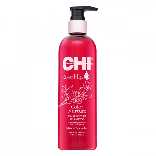 CHI Rose Hip Oil Color Nurture Protecting Shampoo ochranný šampon pro barvené vlasy 340 ml