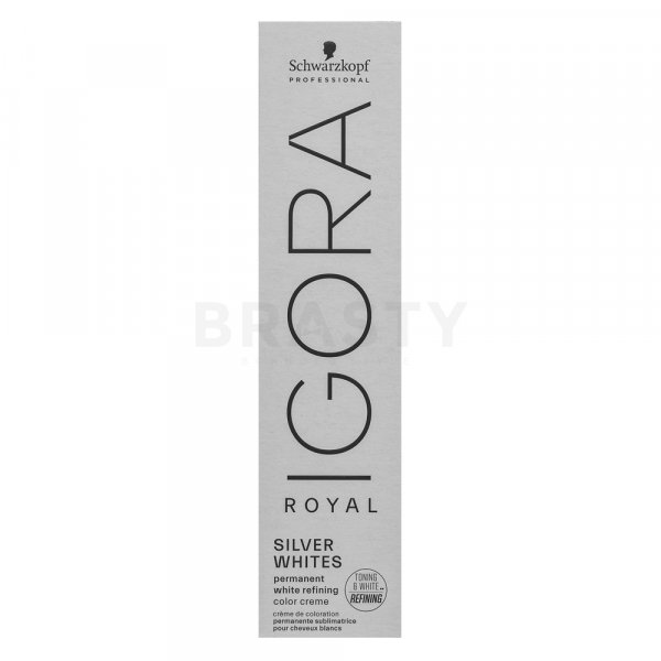 Schwarzkopf Professional Igora Royal SilverWhite Permanent White Refining Color Creme professionele permanente haarkleuring voor platinablond en grijs haar Pigeon-Gray 60 ml