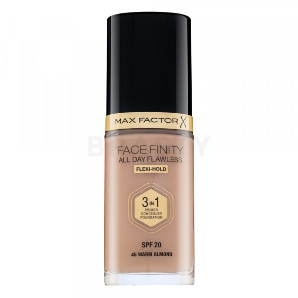 Max Factor Facefinity All Day Flawless Flexi-Hold 3in1 Primer Concealer Foundation SPF20 45 tekutý make-up 3v1 30 ml