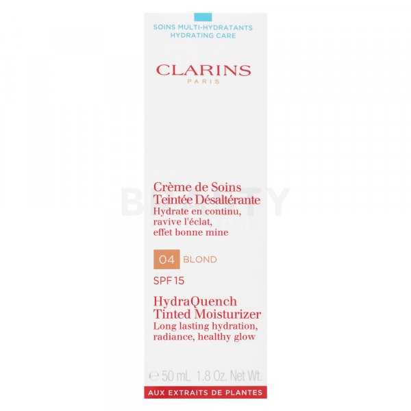 Clarins HydraQuench Tinted Moisturizer SPF15 04 Blond emulsii tonice și hidratante pentru o piele luminoasă și uniformă 50 ml