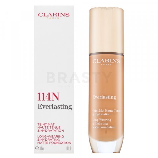 Clarins Everlasting Long-Wearing & Hydrating Matte Foundation langhoudende make-up voor een mat effect 114N 30 ml